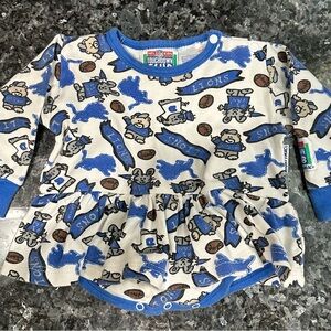 VINTAGE 12 Month Girls NFL Lions Long Sleeve One Piece Dress